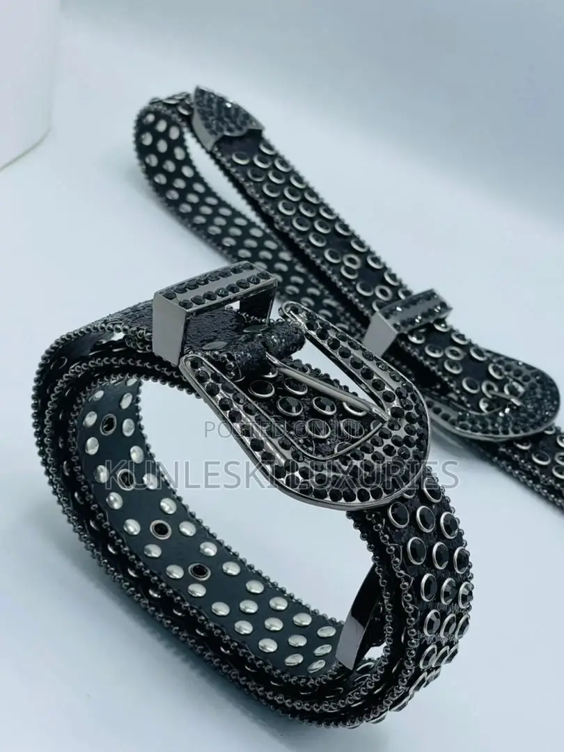 Original Designer Leather Stone Belt Collection Available