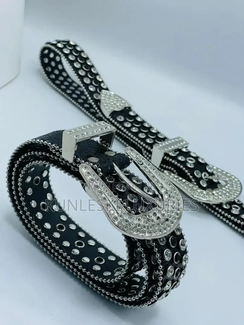 Original Designer Leather Stone Belt Collection Available