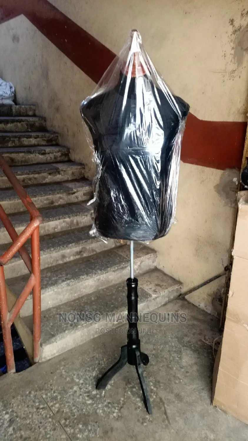 Male Dressform With Adjustable Height and Tripod Wooden Stan