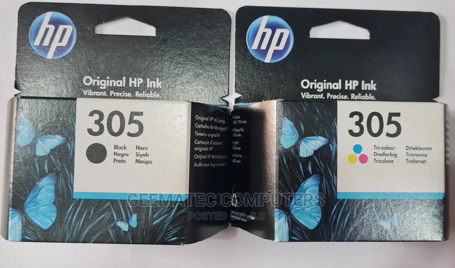 A Set of Hp 305 Inks Color and Black