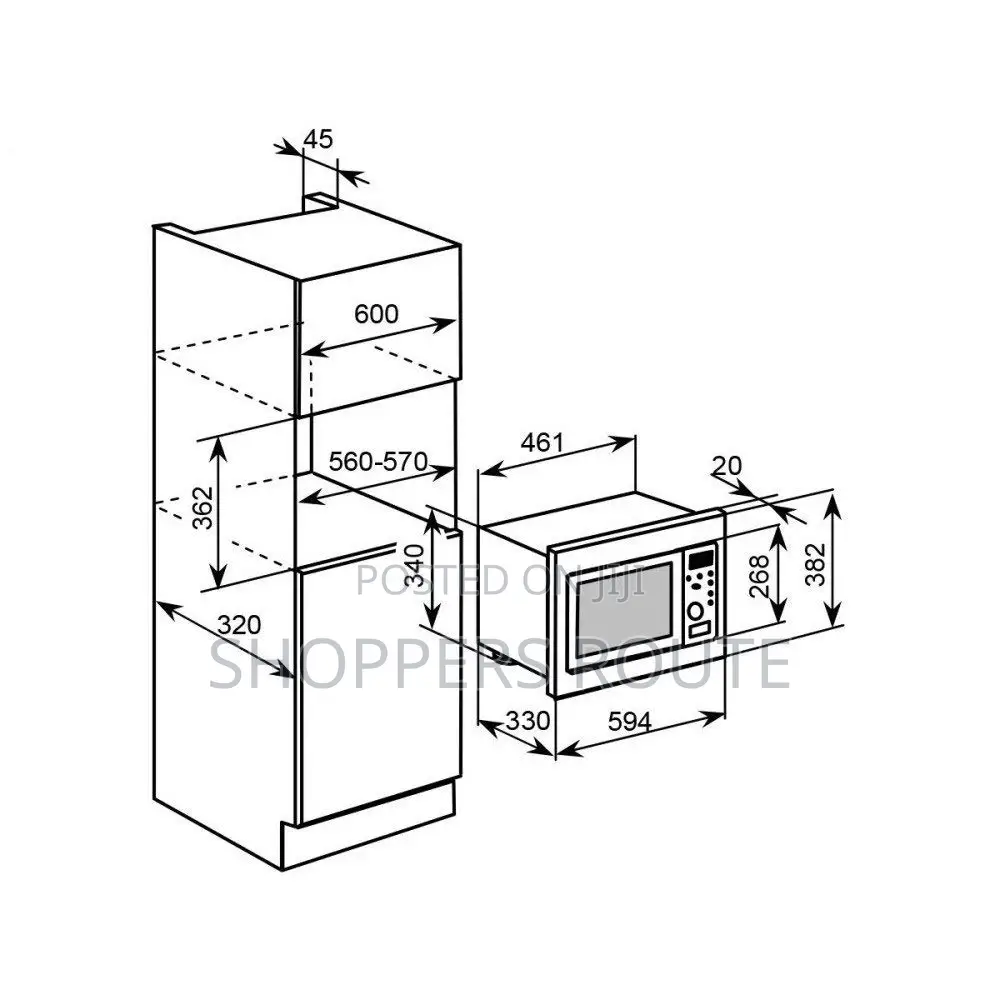 Baumatic Italian Built-In 20L Stainless Steel Microwave
