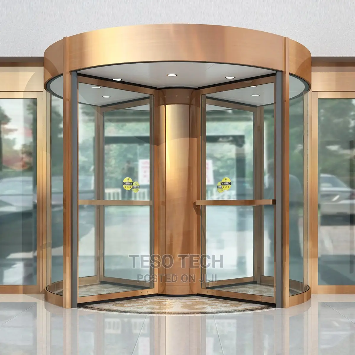 Transparent Revolving Glass Door
