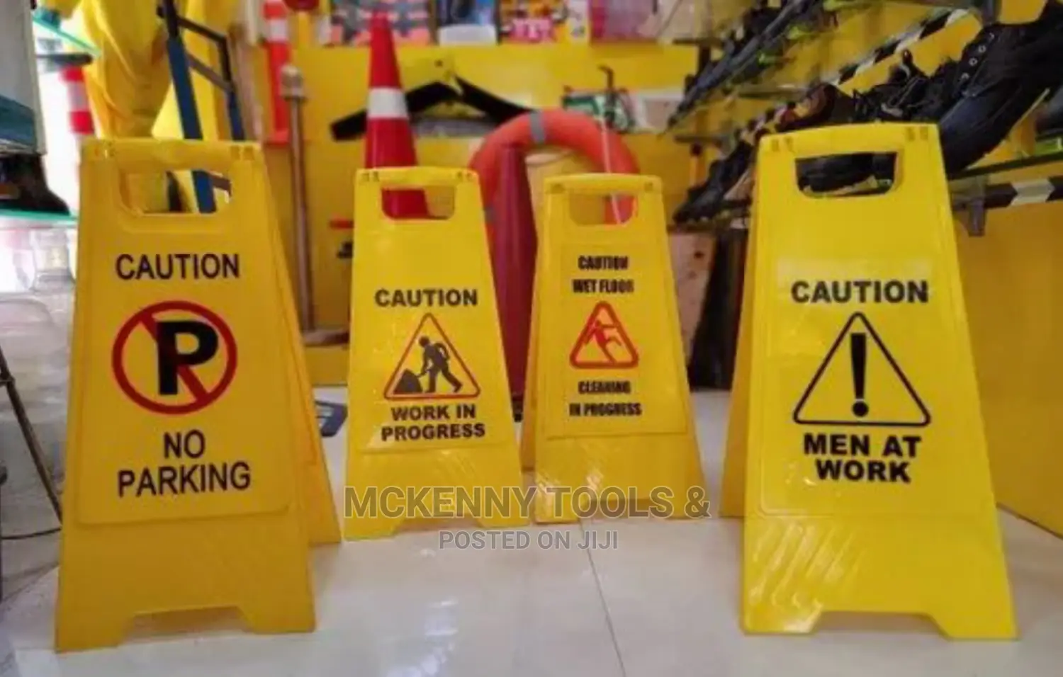 PLASTIC Yellow Caution Wet Floor Sign Board