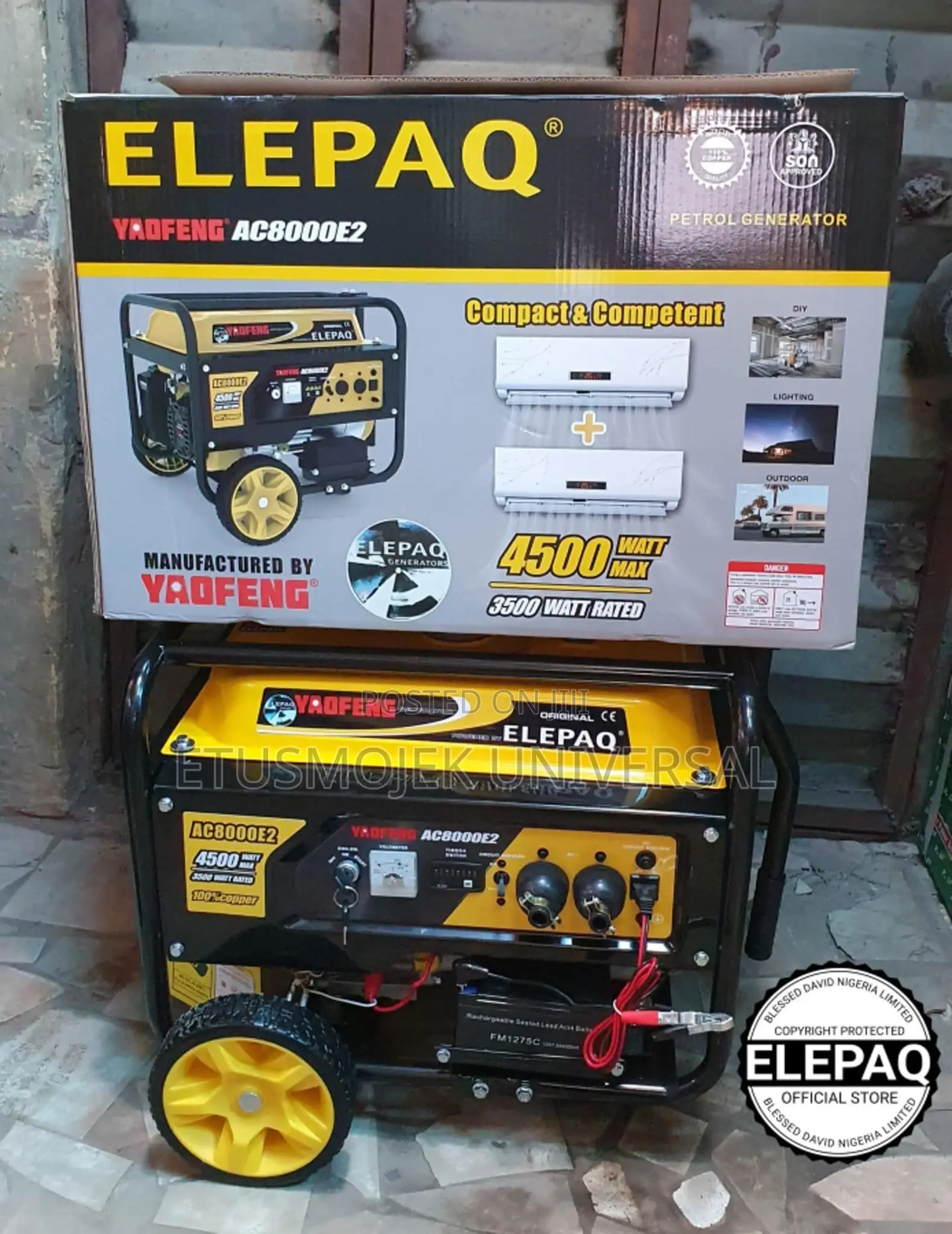 4.5kva Elepaq Yaofeng Copper Generator