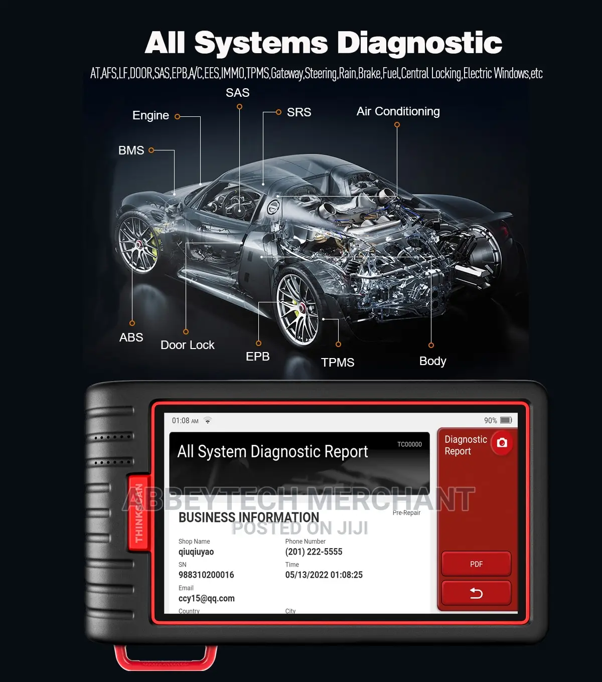 Thinkscan Max Obdii All Cars Scanner With Resets N Programmi
