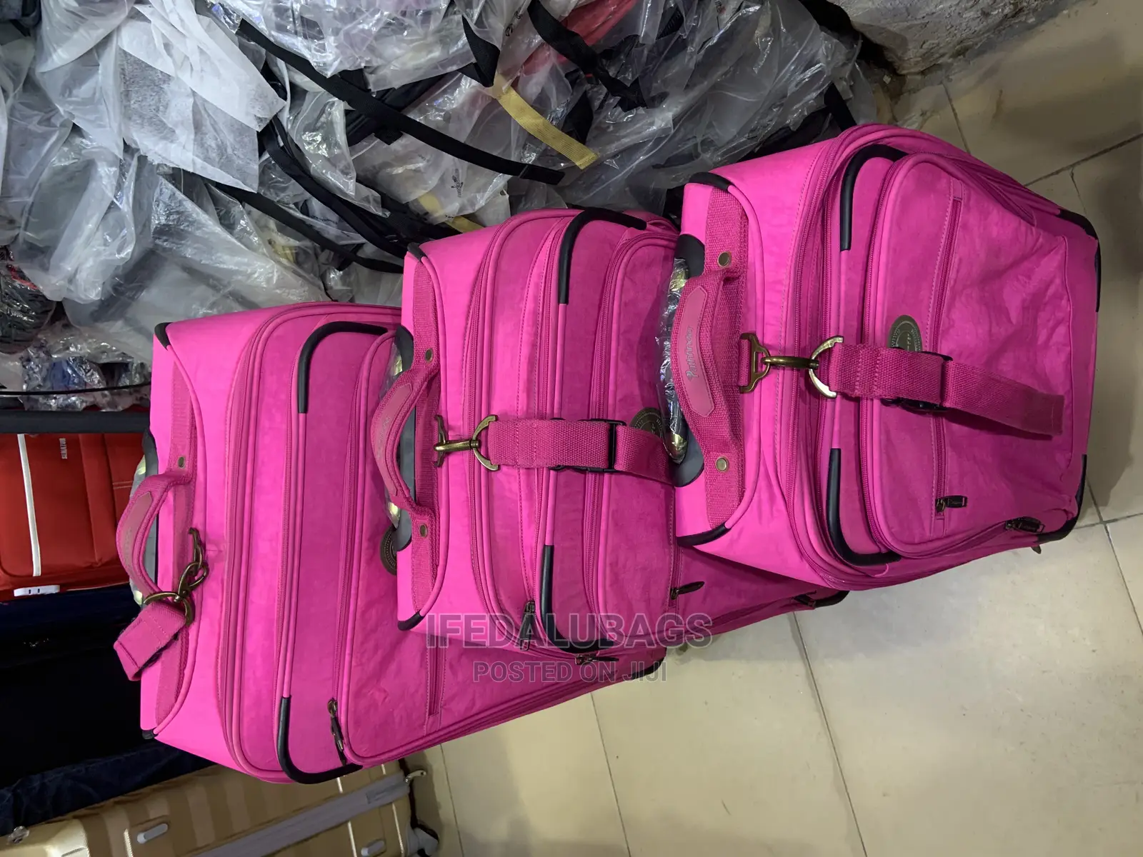 Set of Pink Imported Stock Traveling Luggage