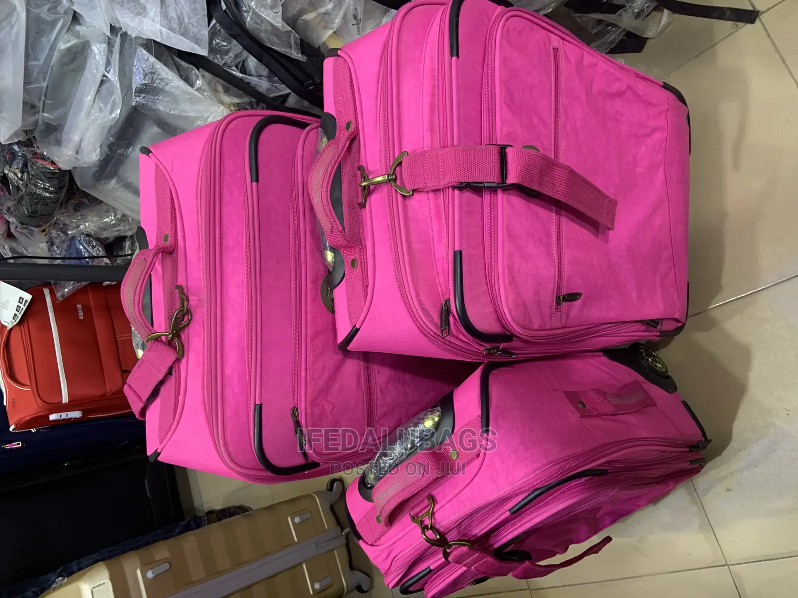 Set of Pink Imported Stock Traveling Luggage