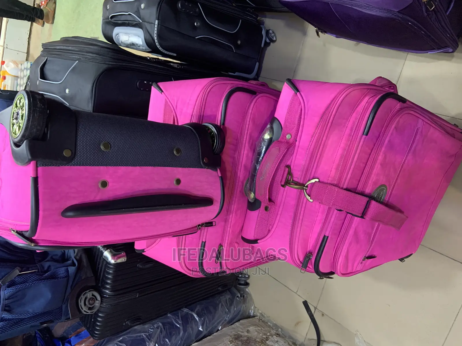 Set of Pink Imported Stock Traveling Luggage