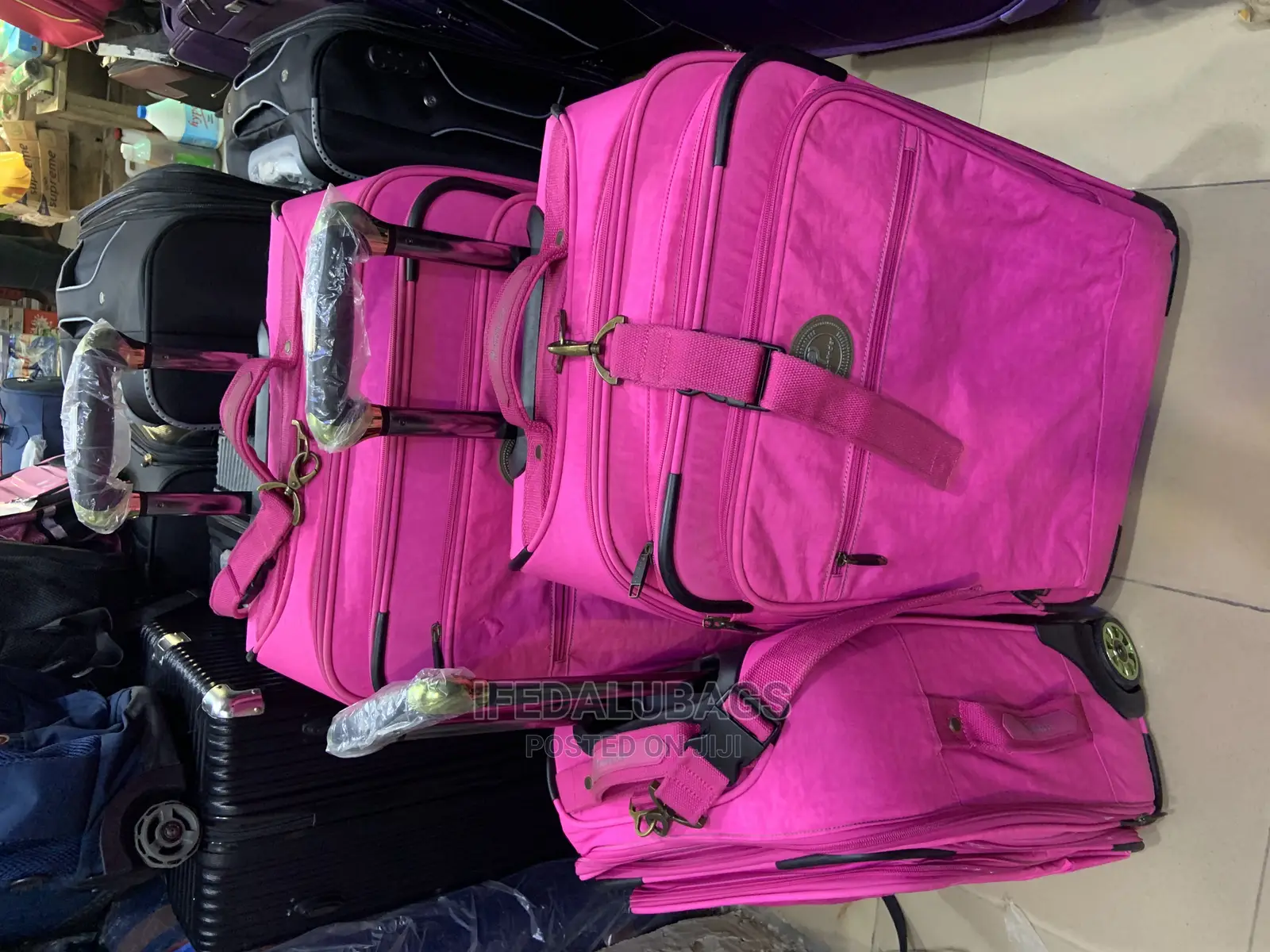 Set of Pink Imported Stock Traveling Luggage