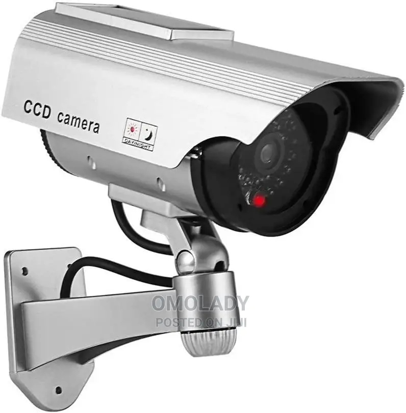Dummy Cctv Camera With Flashing Led Light - Silver