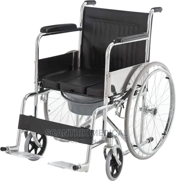 Wheelchair Commode Manual Mobility Aid Comfortable
