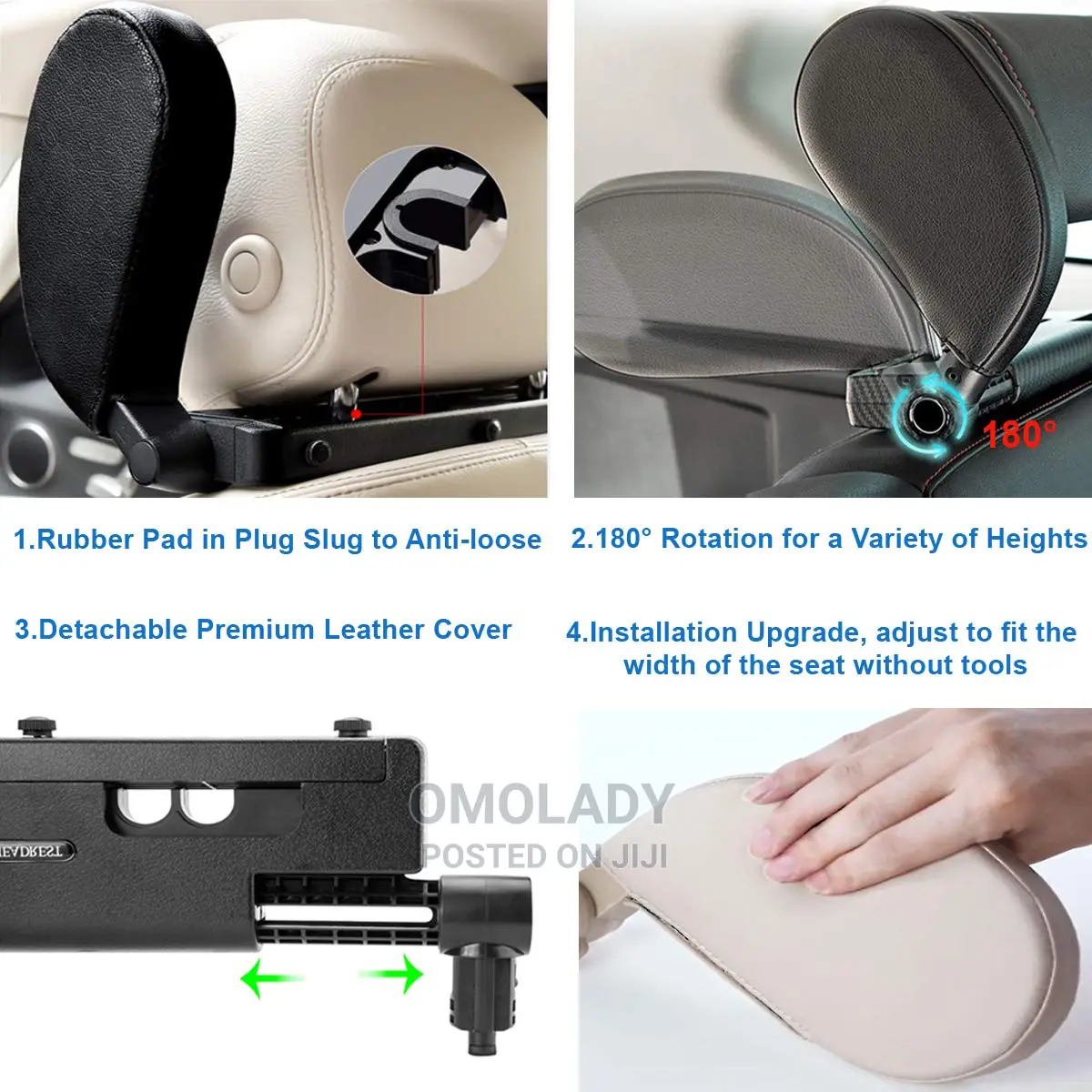 Car Headrest Pillow, 180 Adjustable