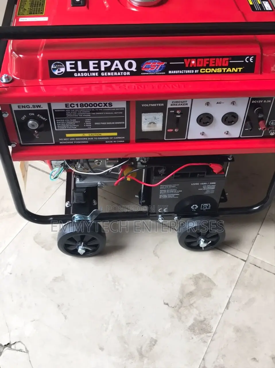 Elepaq Yaofeng Generator Ec7.0kva Red
