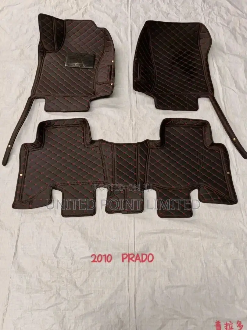 Drafted Leather Footmat for LANDCRUISER Prado Red Tread
