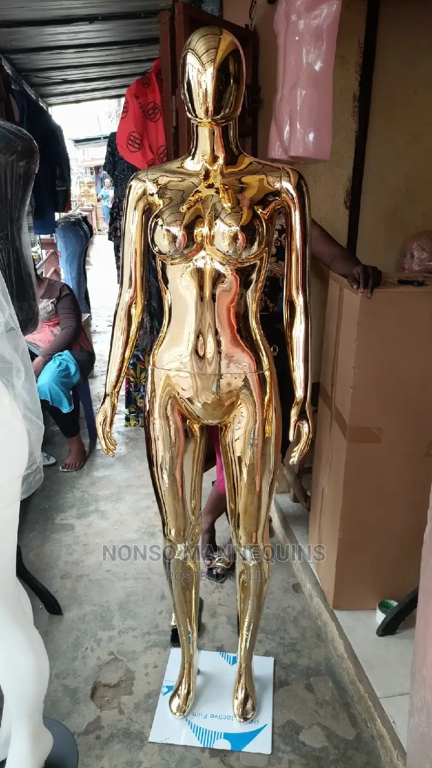 Size 10 Body Female Gold Chrome Display Mannequin