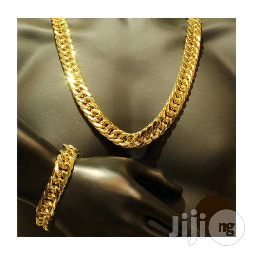 6mm Men's Gold Color Chunky Chain Necklace Hand Chain