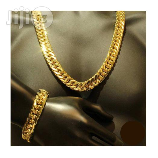 6mm Men's Gold Color Chunky Chain Necklace Hand Chain