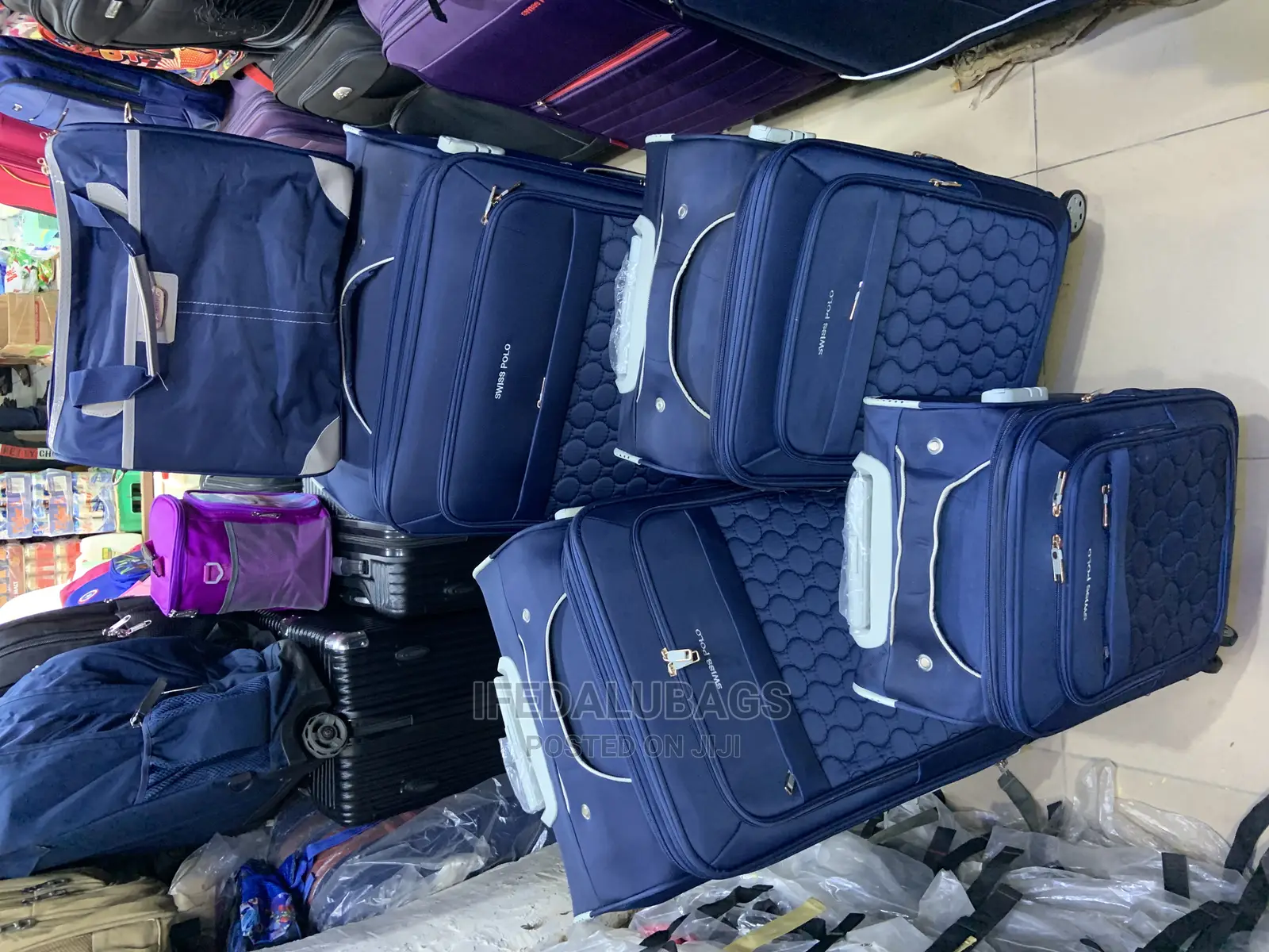 Set of Blue Swiss Polo Traveling Luggage