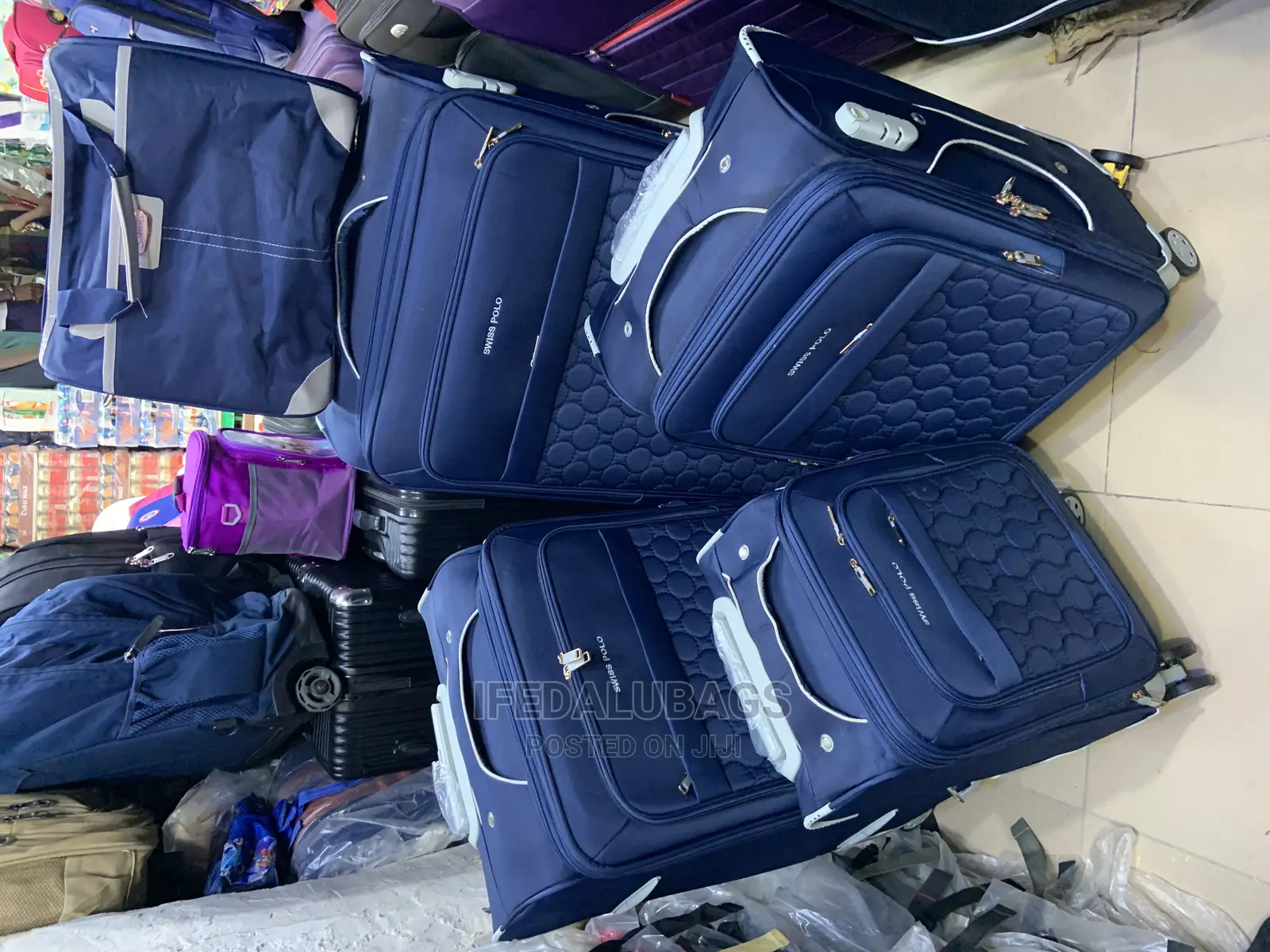 Set of Blue Swiss Polo Traveling Luggage