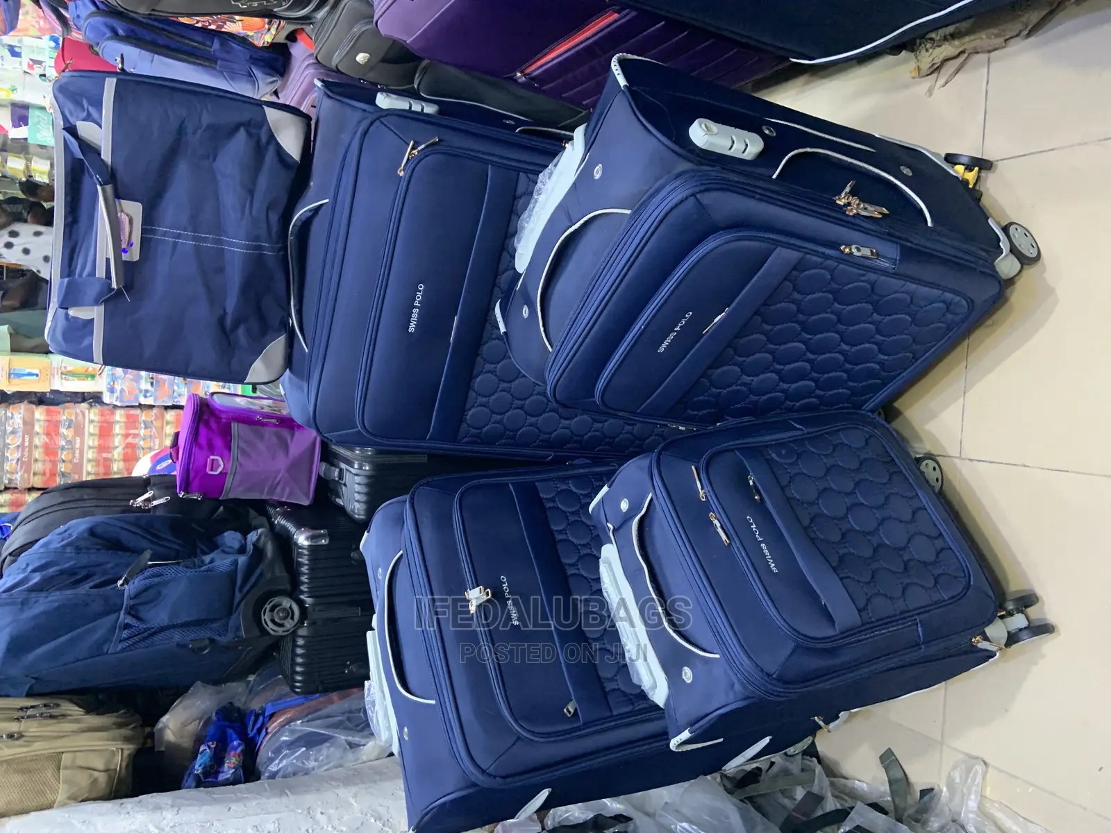 Set of Blue Swiss Polo Traveling Luggage