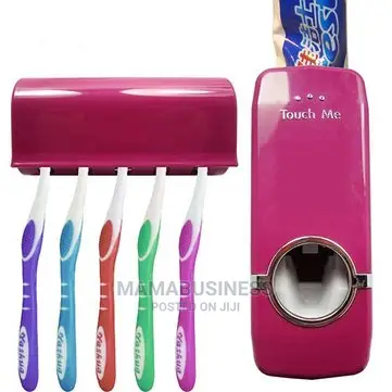 Automatic Toothpaste and Toothbrush Holder Set - Rosered
