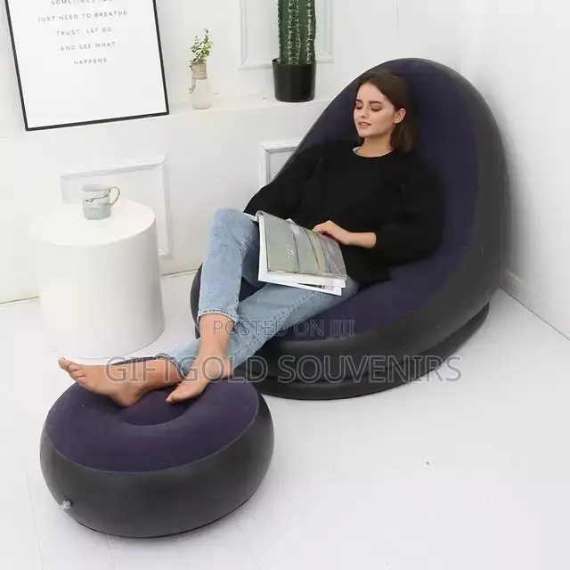 Inflatable Sofa With Foot Stool and Electric Pump