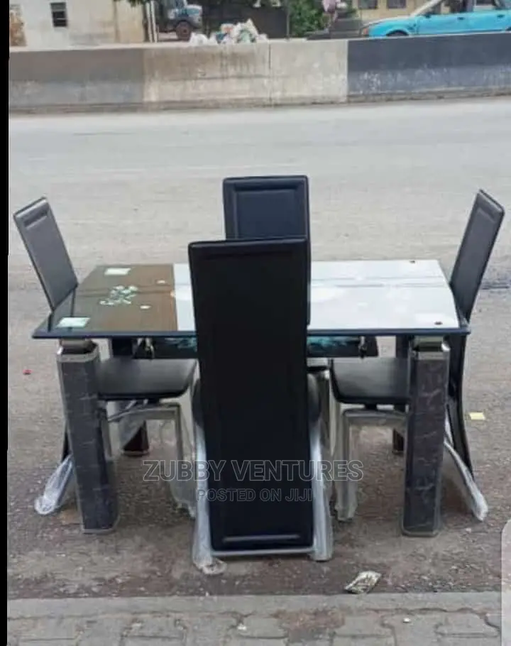 Brand New Quality Glass Dining With Four Chairs