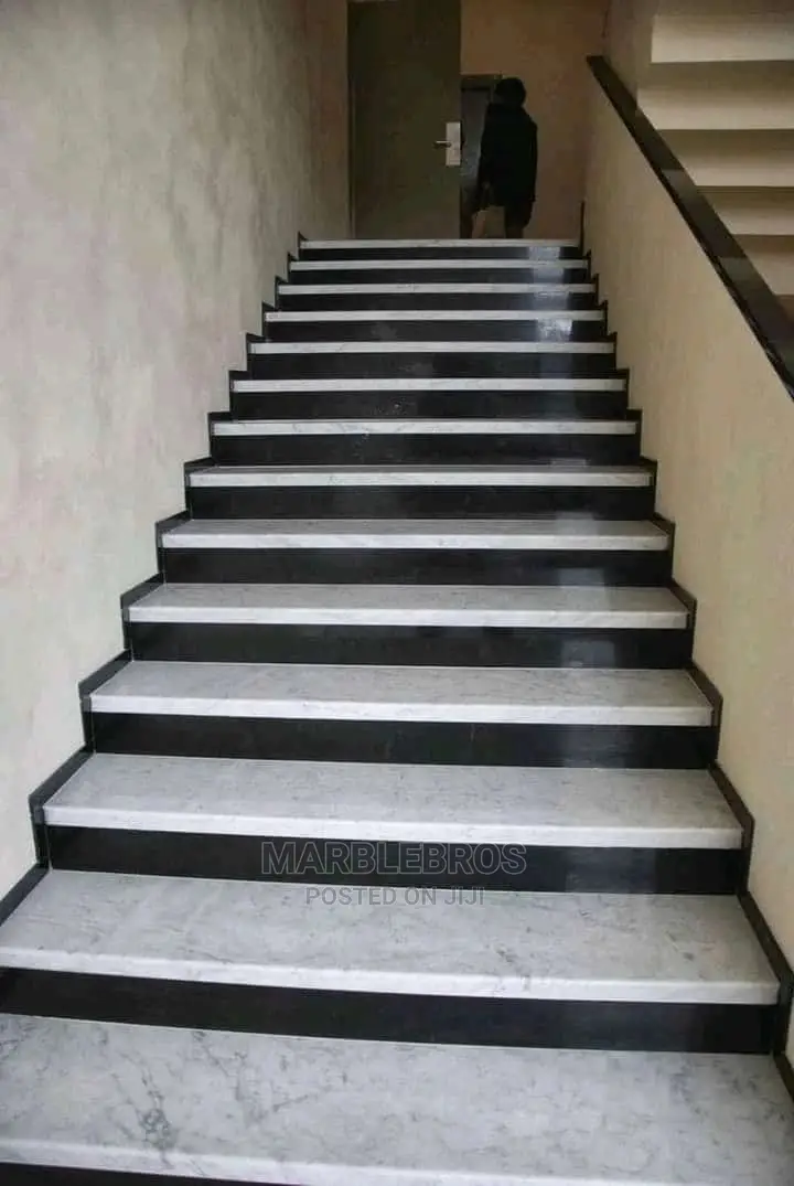 Marble Staircase Design White Black