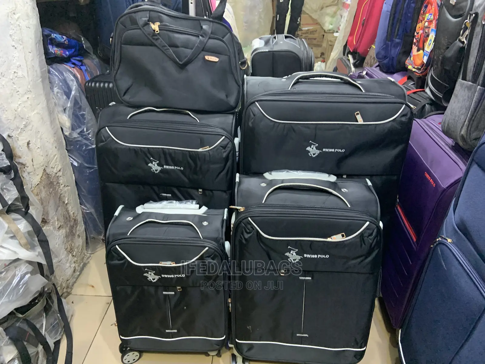 Set of Black Swiss Polo Traveling Luggage