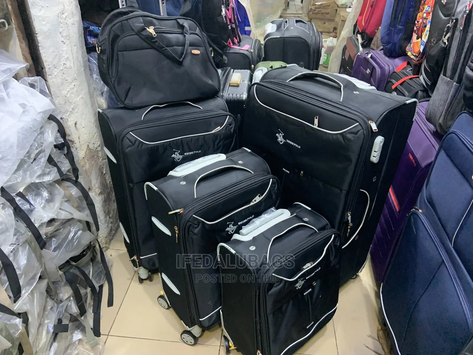 Set of Black Swiss Polo Traveling Luggage