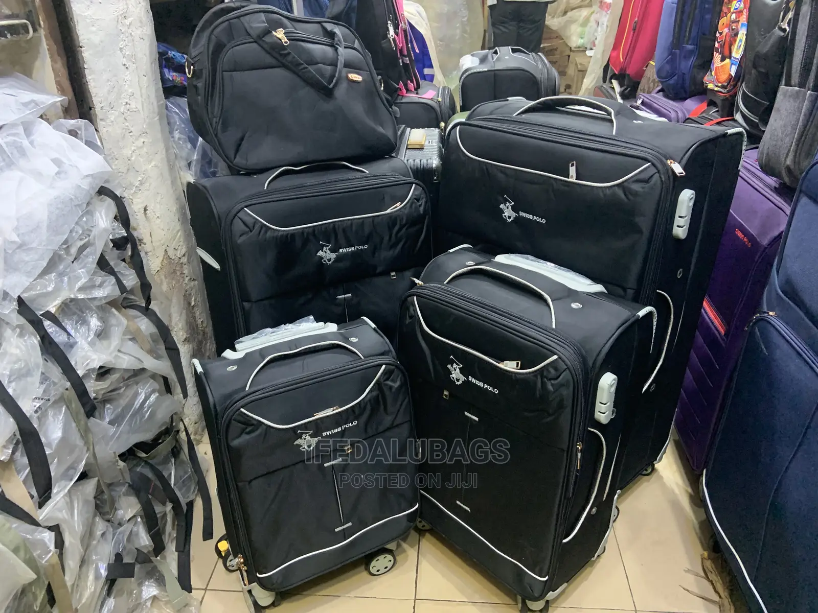 Set of Black Swiss Polo Traveling Luggage