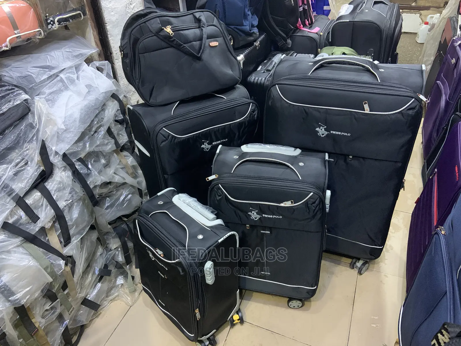 Set of Black Swiss Polo Traveling Luggage