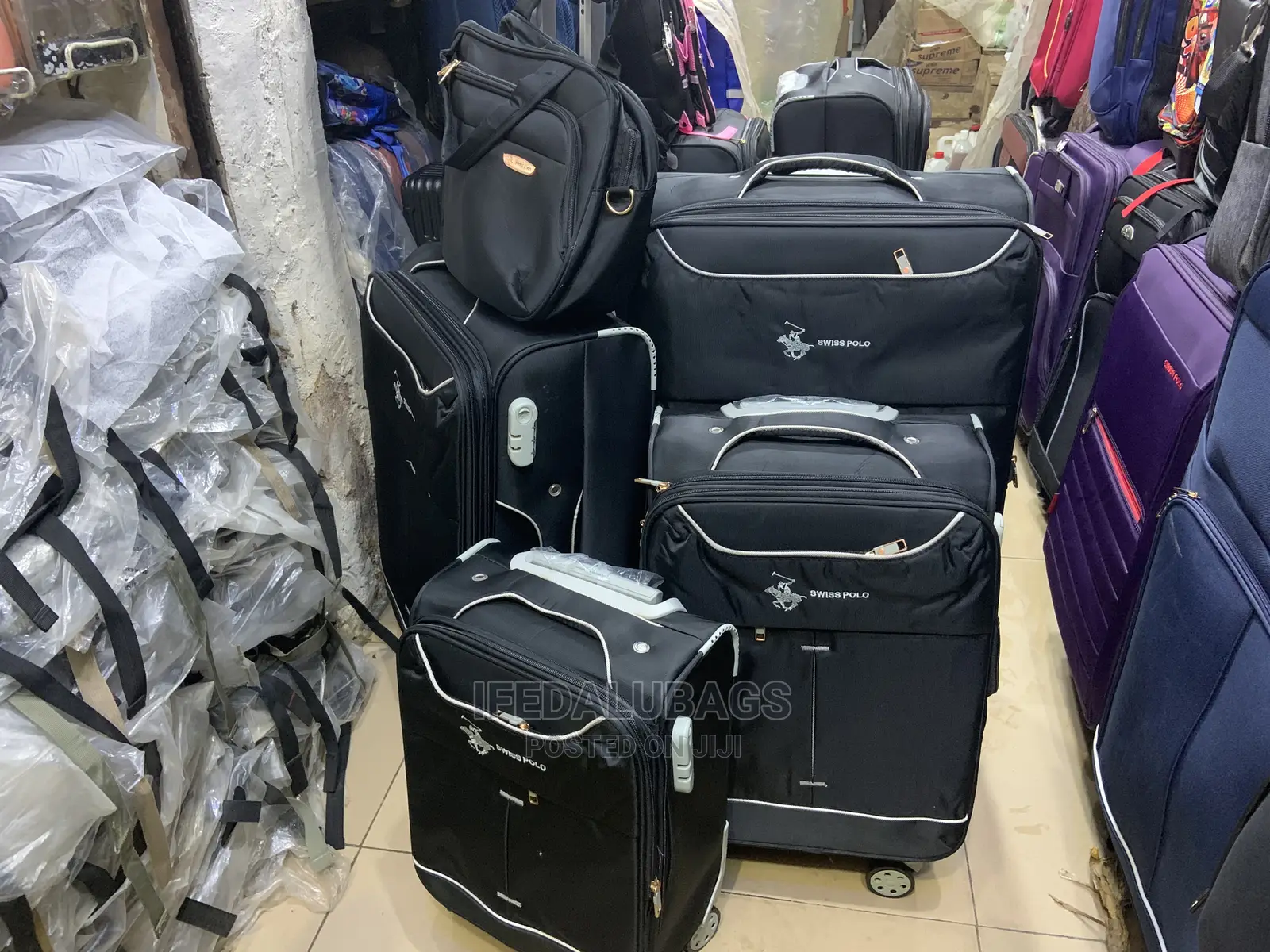Set of Black Swiss Polo Traveling Luggage