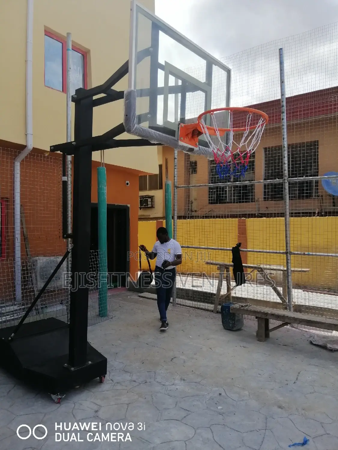 Movable Olympic Basketball Stand With Fibre Glass