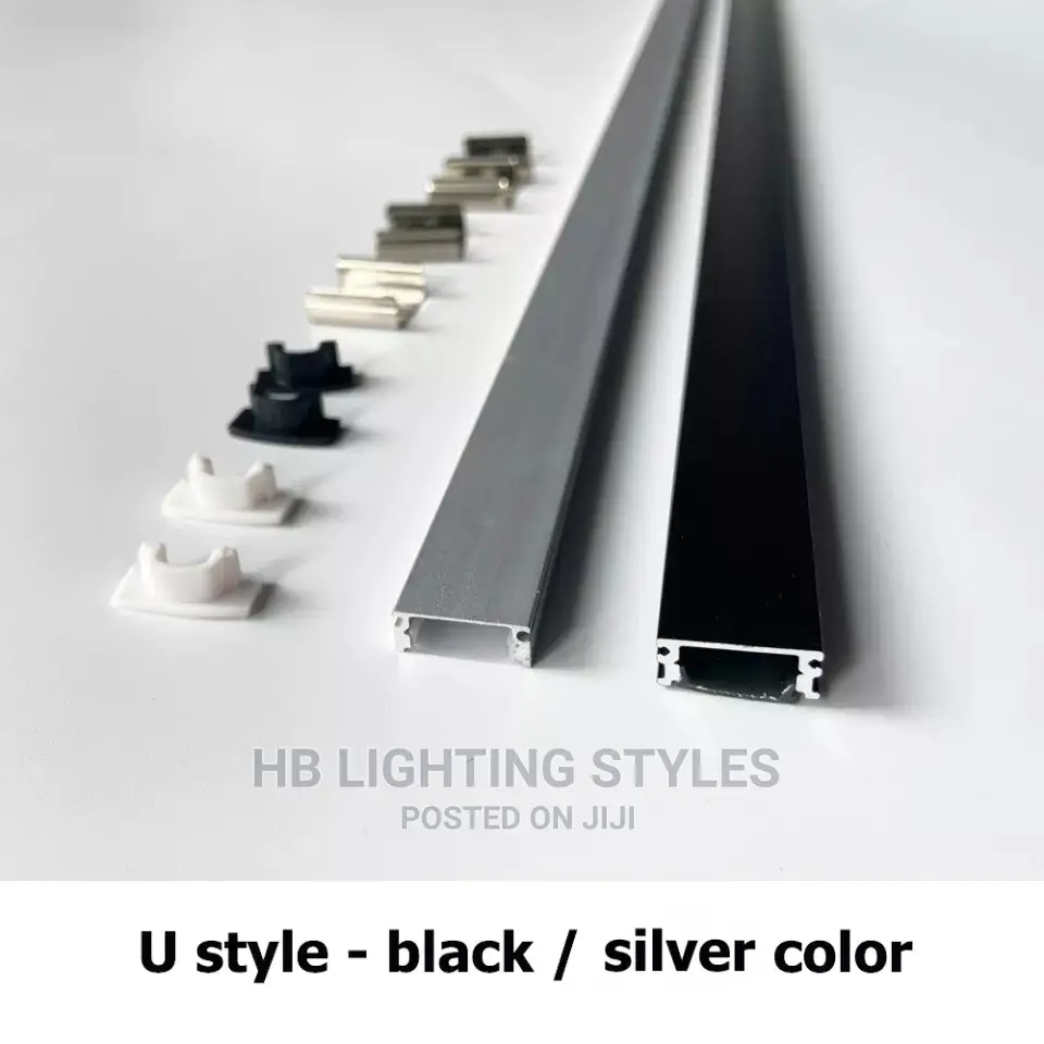 Black U/V/Yw Style Shaped 50cm Aluminium LED Profile