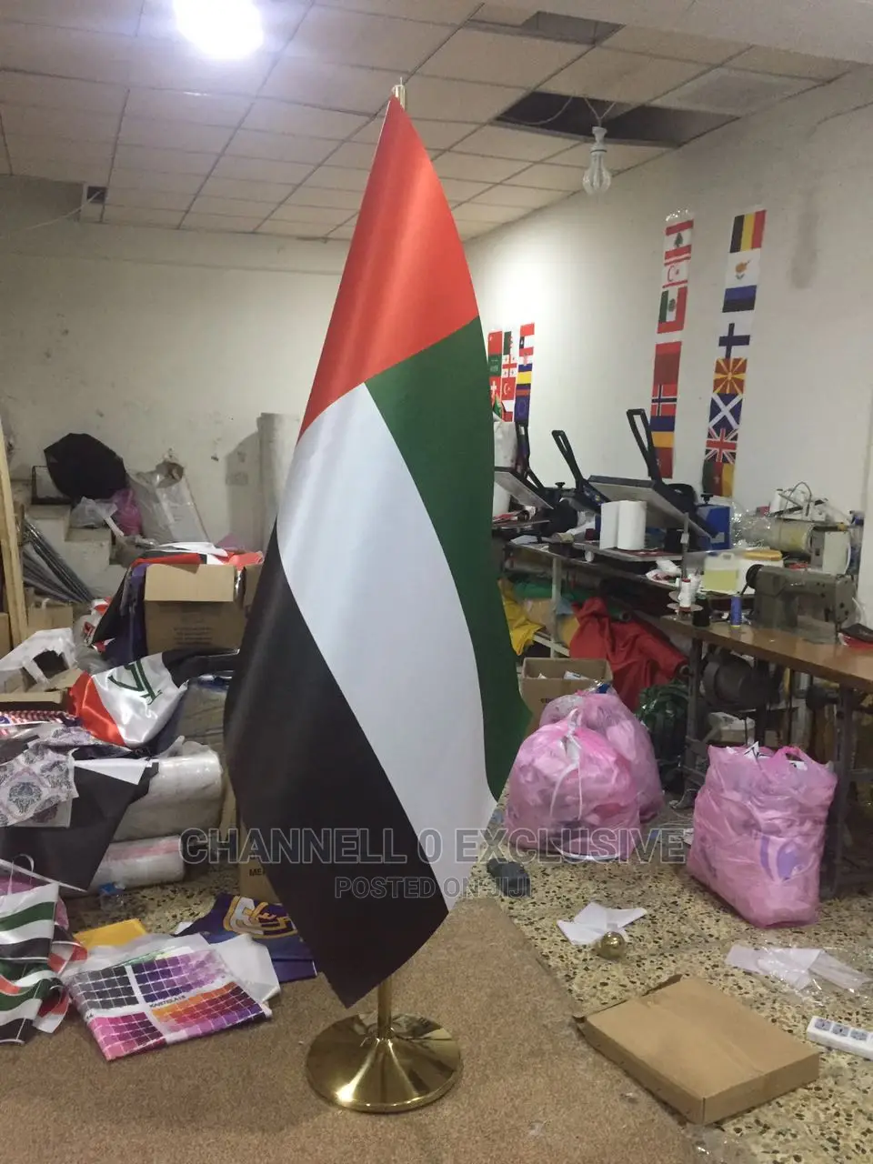 National and Other Countries Flags With Stand