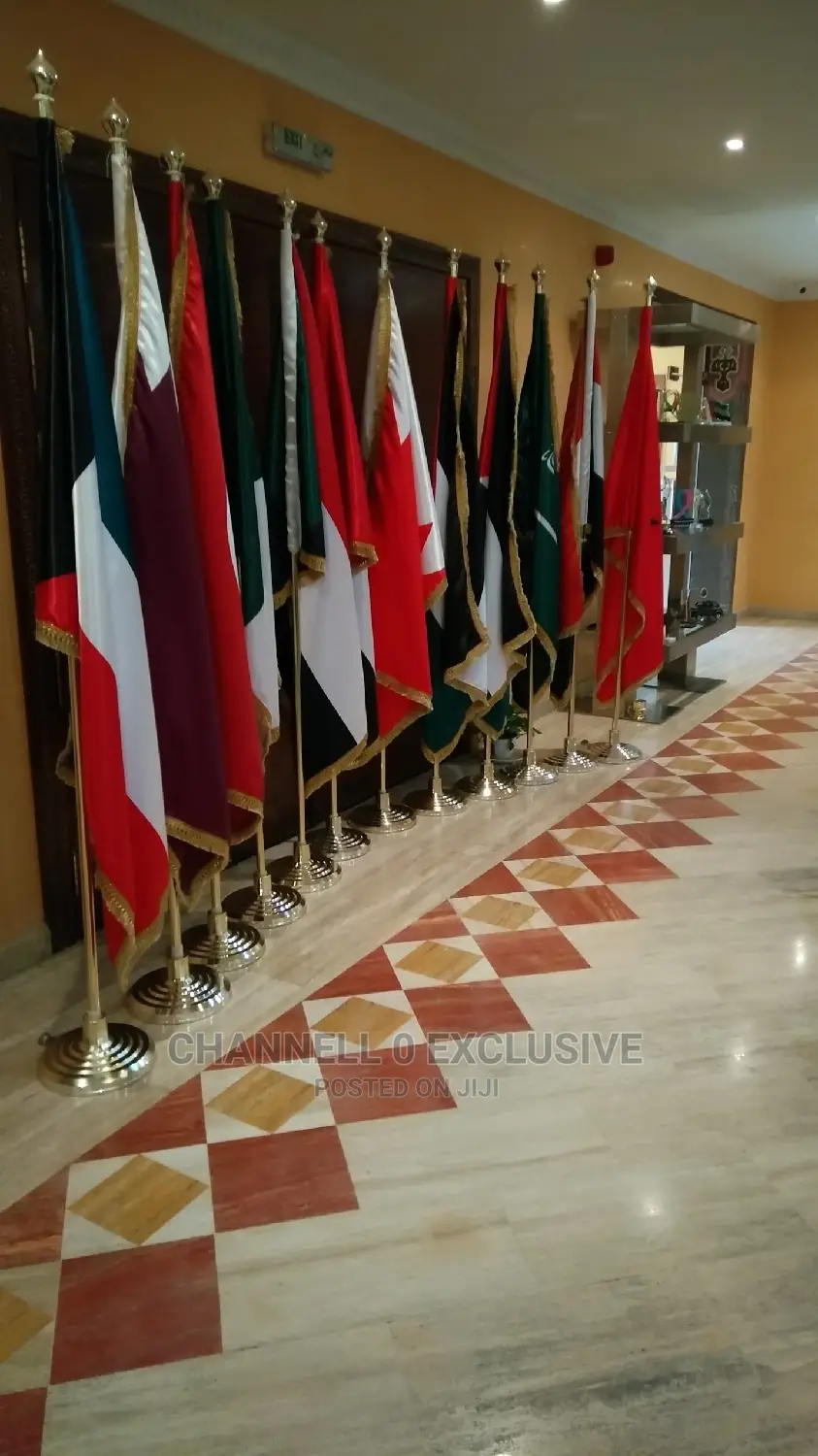 National and Other Countries Flags With Stand