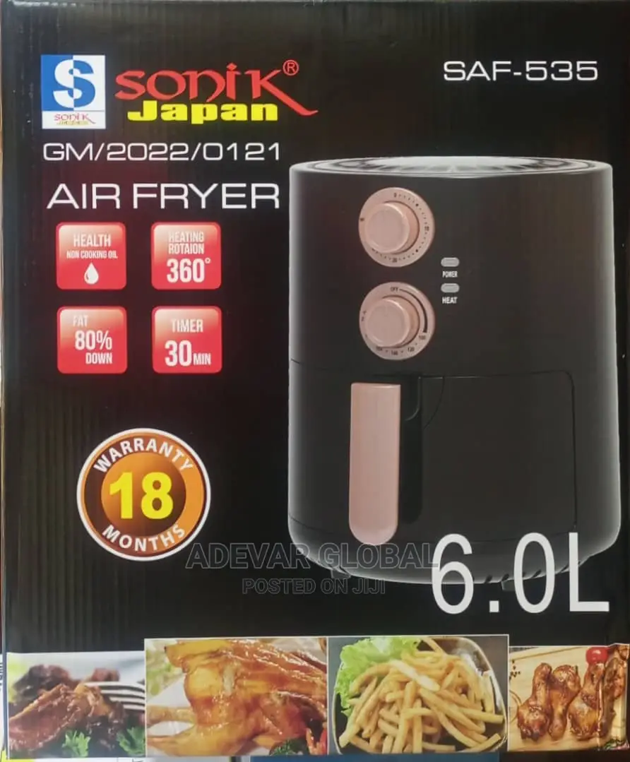 Sonik Japan 6.0 Litres AIR FRYER With 360° Heating Rotation