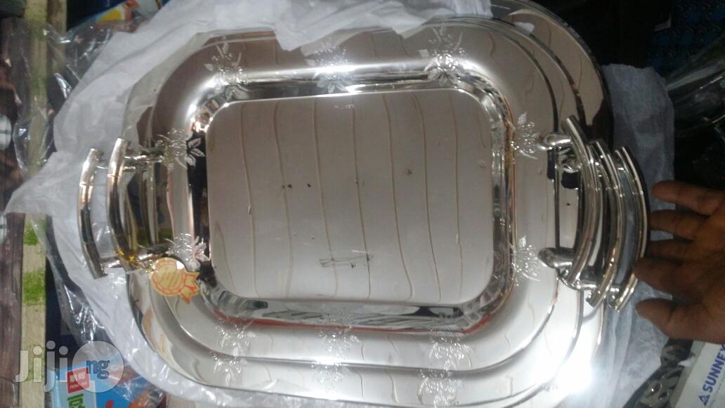 3set Stainless Steel 18/10 Tray By 3 With Mirroir Face