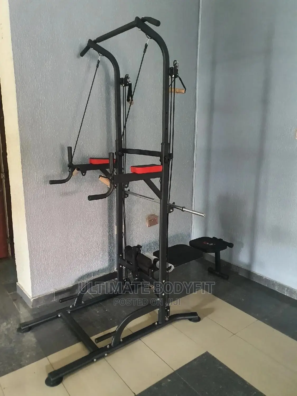 Brand New Power Tower With Rope Dip Station Pull Up Bench
