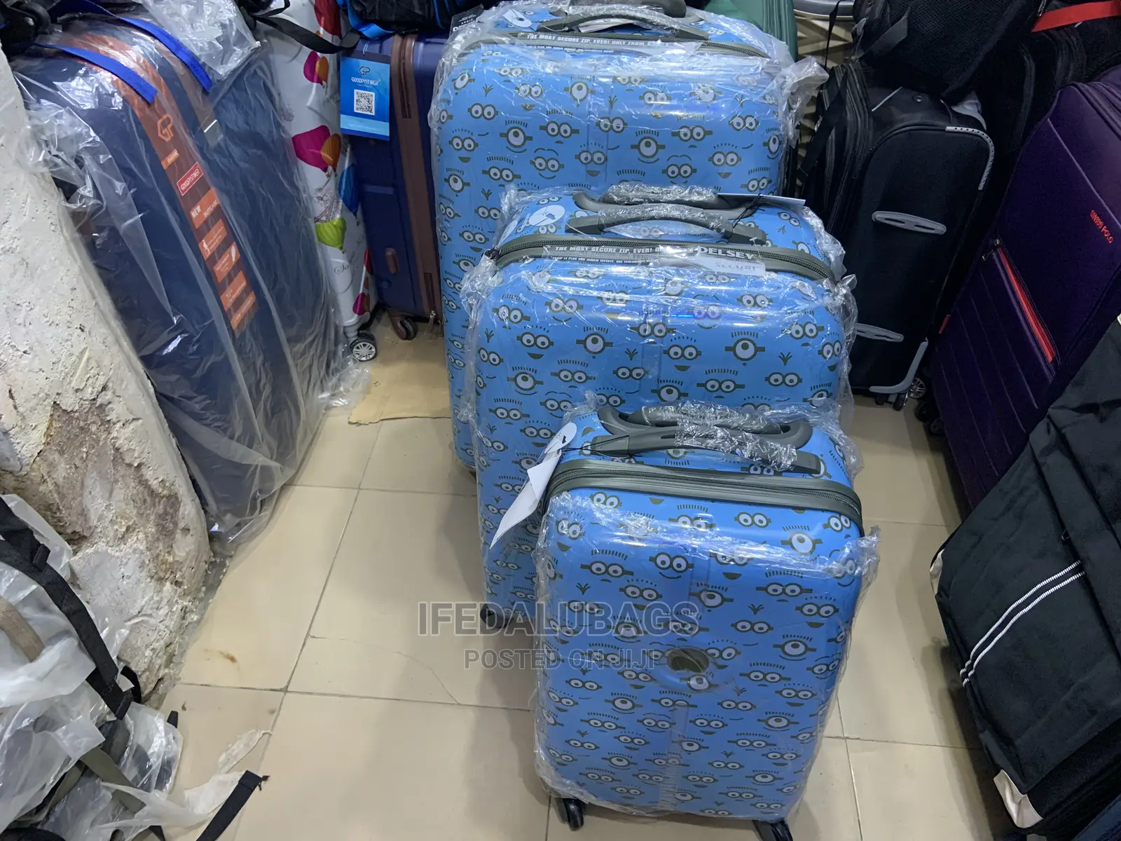 Set of Quality Delsey Imported Plastic Traveling Luggage