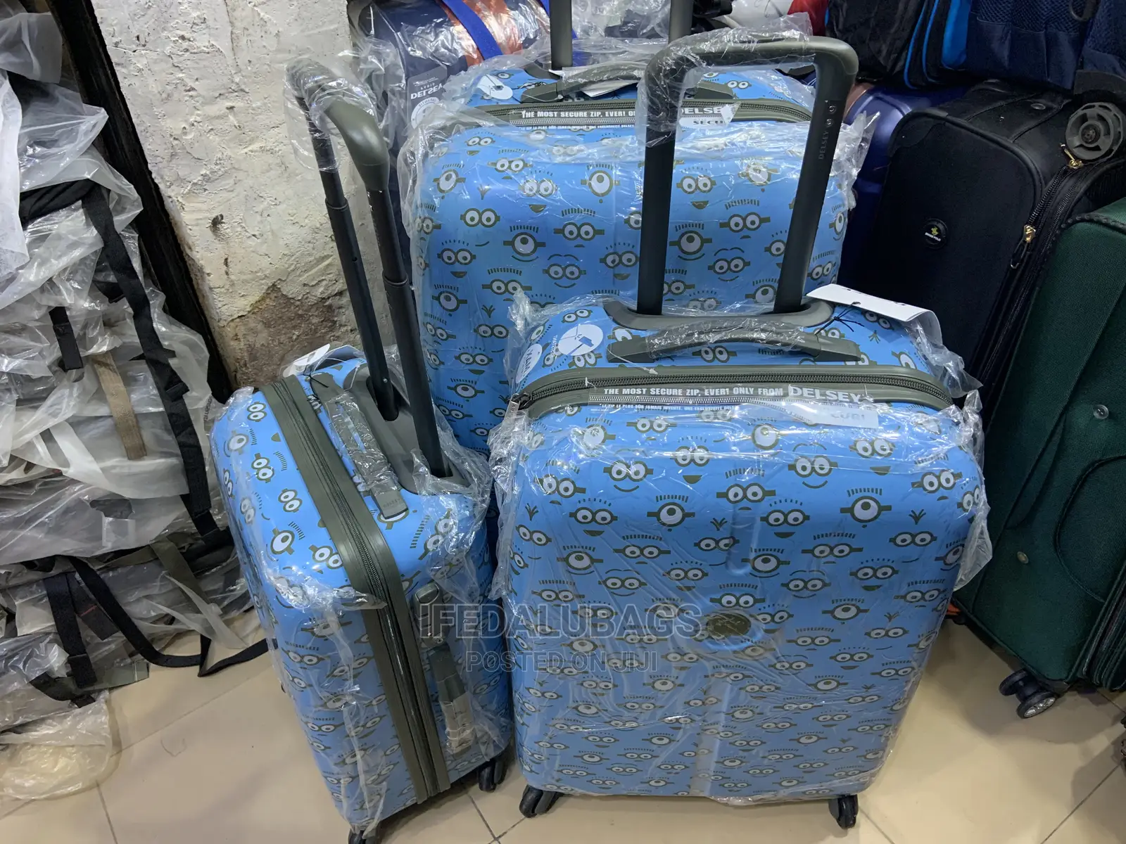 Set of Quality Delsey Imported Plastic Traveling Luggage