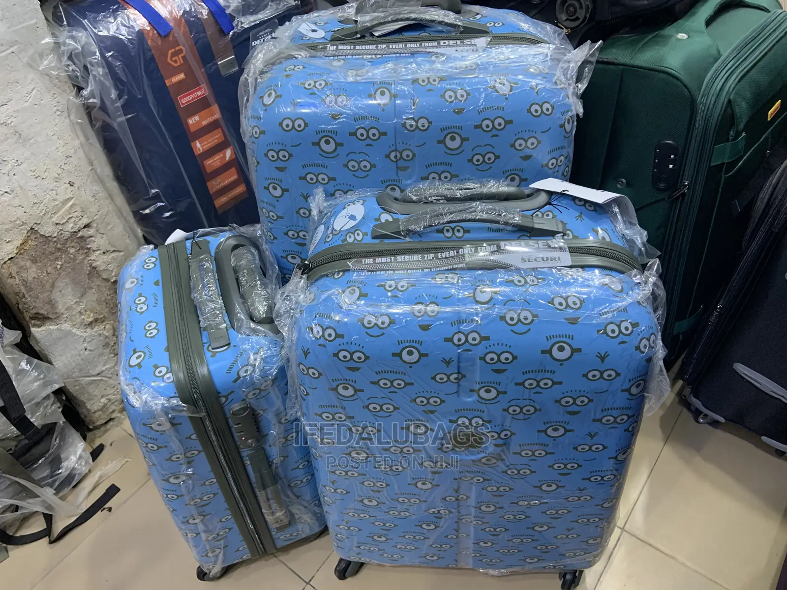 Set of Quality Delsey Imported Plastic Traveling Luggage