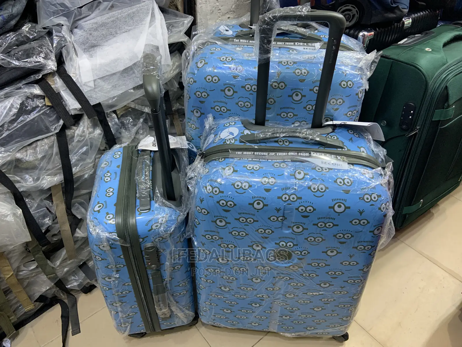 Set of Quality Delsey Imported Plastic Traveling Luggage