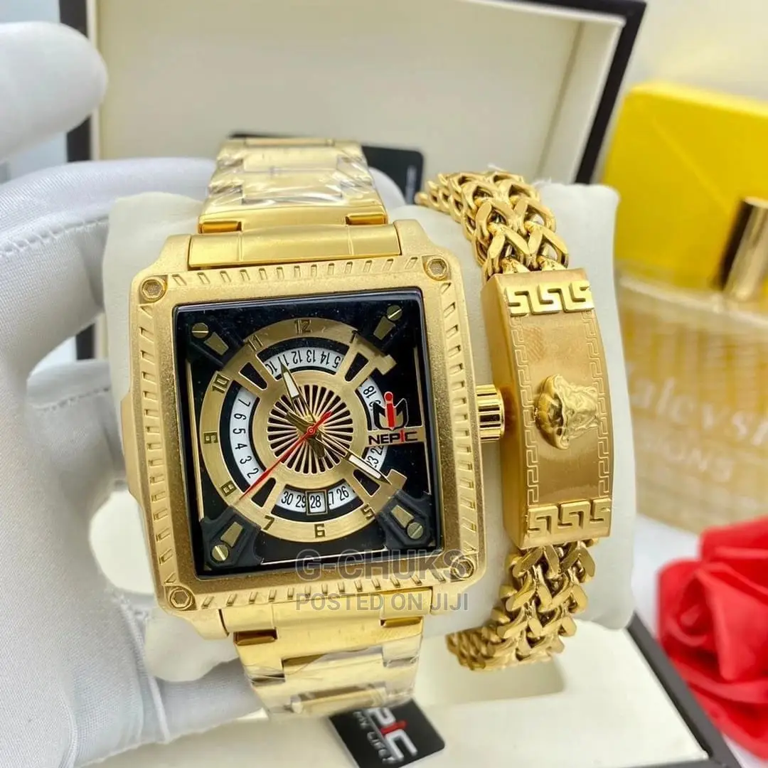 Nepic Classic Designer Wristwatch Gold Chain For Men