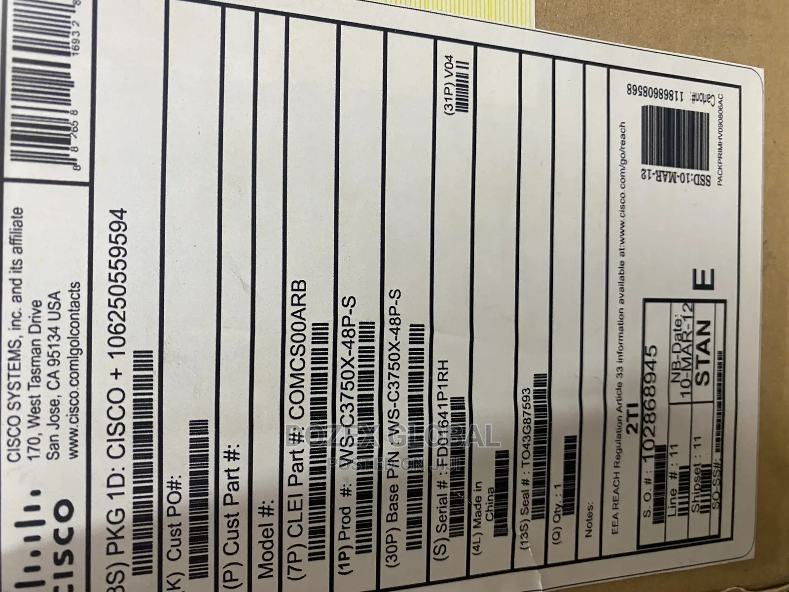 Cisco 3750x-48ps Gigabits and POE Switch