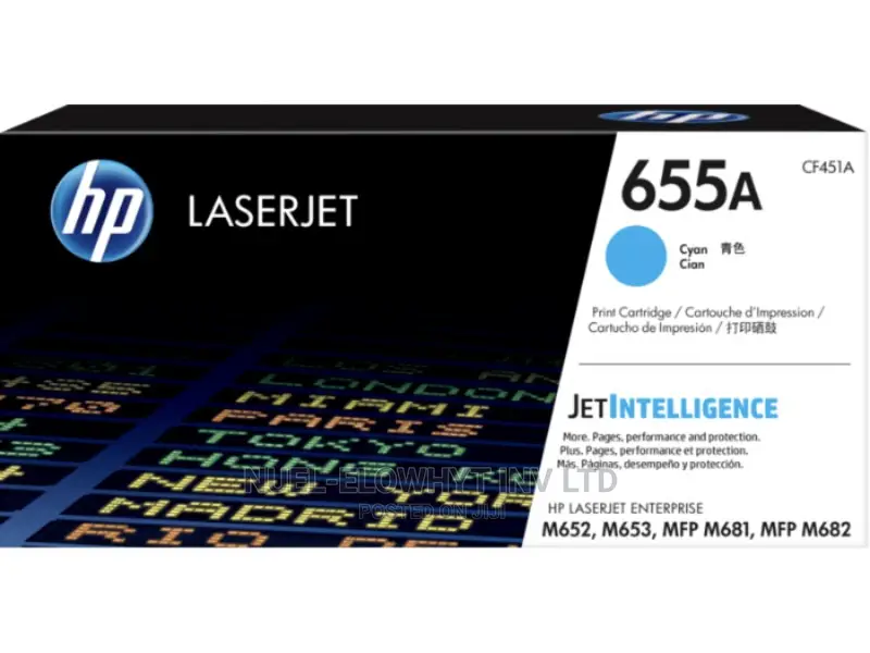 HP 655A Cyan Original Laserjet Toner Cartridge, CF451A