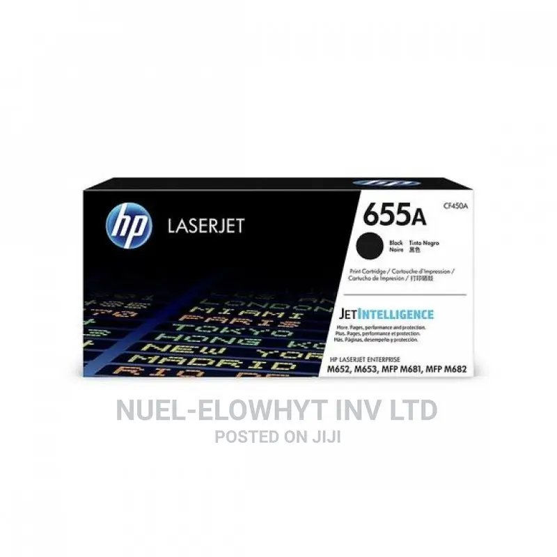 HP 655A Black Original Laserjet Toner Cartridge, CF450A