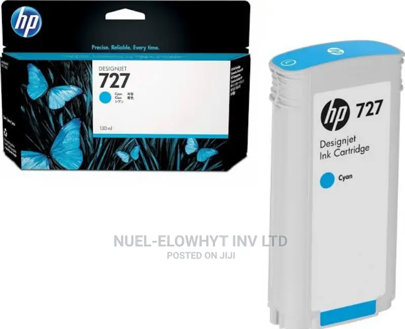 HP 727 130-Ml Cyan Designjet Ink Cartridge, B3P19A