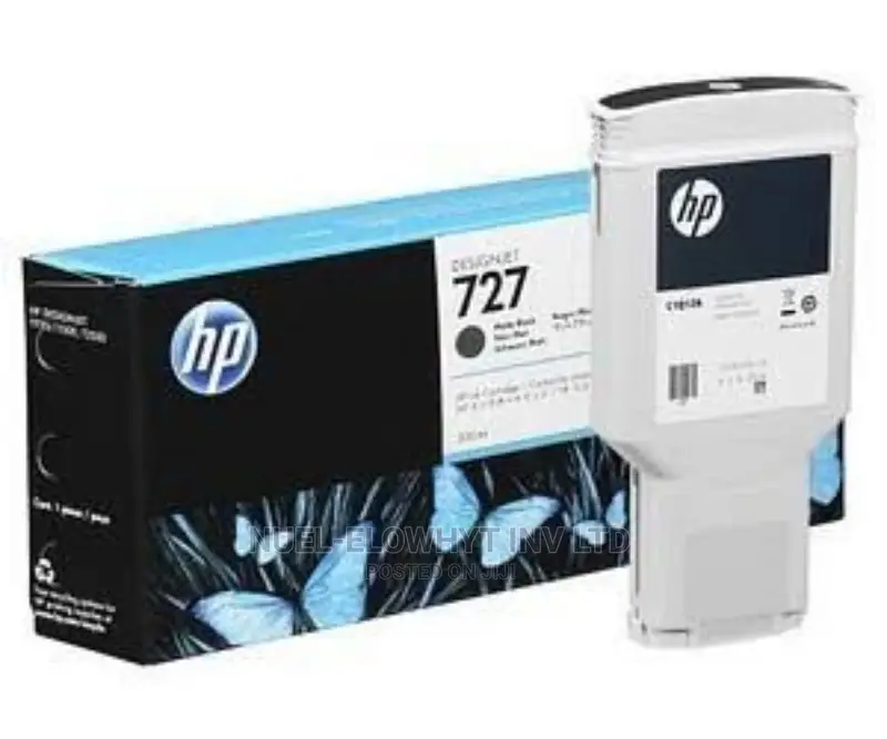 HP 727 300-Ml Matte Black Designjet Ink Cartridge, C1Q12A